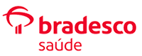 Logo da Bradesco Saúde com fonte vermelha